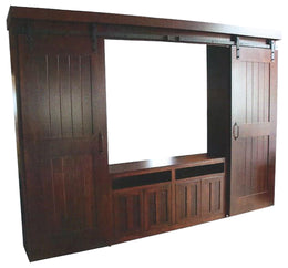 Amish Barn Door Bookcase Entertainment Center