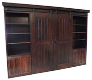 Amish Barn Door Bookcase Entertainment Center