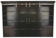 Amish Contemporary Barn Door Bookcase Entertainment Center