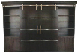 Amish Contemporary Barn Door Bookcase Entertainment Center