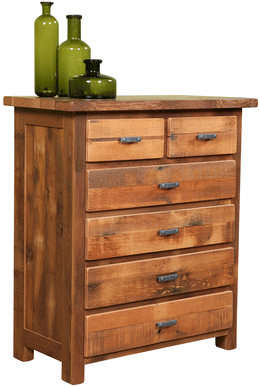 Amish Barnwood 6-Drawer Chest in Reclaimed Barnwood