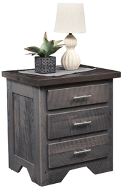 Amish London Fog 3-Drawer Nightstand in Reclaimed Barnwood