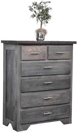 Amish London Fog 6-Drawer Chest in Reclaimed Barnwood