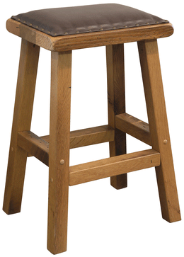 Amish Barnwood Leather Seat Barstool Reclaimed Barnwood