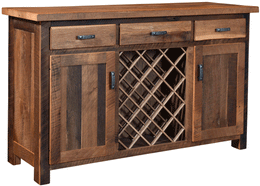 Amish Almanzo Wine Server in Reclaimed Barnwood