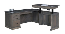 Amish Miami L-desk with Adjustable Return