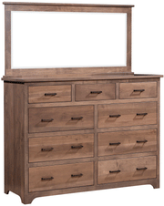Amish Kentucky Shaker Tall Dresser with Mirror