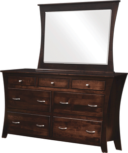 Amish Roseberry Dresser with Mirror