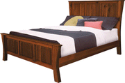 Amish Roseberry Raised Panel Bed with Low Footboard