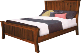 Amish Roseberry Raised Panel Bed with Low Footboard