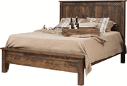 Amish Everest Rustic Bed with Low Footboard in Brown Maple