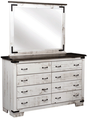 Amish Old Tymes Rustic Dresser with Mirror in Brown Maple