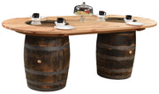 Amish Rustic Double Barrel Table