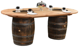 Amish Rustic Double Barrel Table