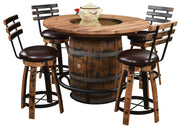 Amish Rustic Barrel Table