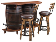 Amish Rustic Barrel Bar Table