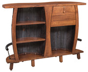 Amish Rustic Barrel Bar Table