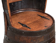 Amish Rustic Barrel Hutch with 12 Bottle Holder