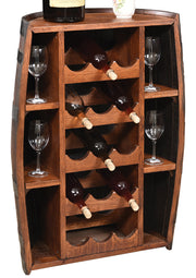 Amish Rustic Half Barrel Bottle Holder