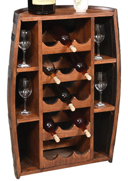 Amish Rustic Half Barrel Bottle Holder