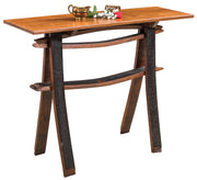 Amish Rustic Barrel Sofa Table