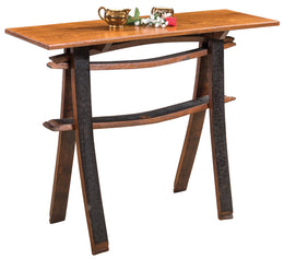 Amish Rustic Barrel Sofa Table