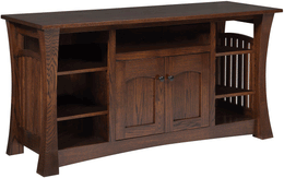 Amish Florence TV Stand with Center Opening and 2-Doors