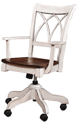 Amish Double X Back Arm Desk Chair