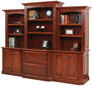 Amish Ellington Deluxe Credenza with Three Piece Hutch