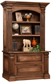 Amish Montereau Lateral File Cabinet with Bookcase Hutch