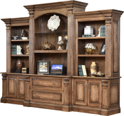 Amish Montereau Deluxe Credenza with Three Piece Hutch