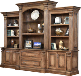 Amish Montereau Deluxe Credenza with Three Piece Hutch