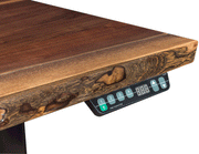 Amish Adona Adjustable Standing Desk with Live Edge