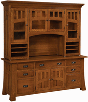 Amish Bridgefort Credenza with Hutch