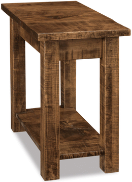 Amish Houston Chairside Rustic End Table in Brown Maple