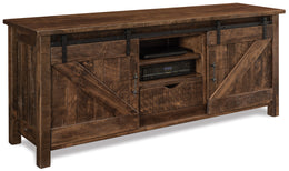 Amish Houston Large Rustic Media Stand in Brown Maple