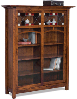 Amish Artesa Sliding Door Bookcase