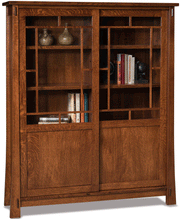 Amish Modesto Mission Sliding Door Bookcase