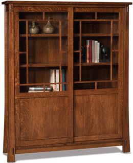 Amish Modesto Mission Sliding Door Bookcase