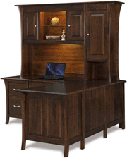 Amish Ensenada L-Desk with Hutch Top