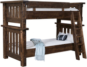 Amish Houston Rustic Bunkbed in Brown Maple