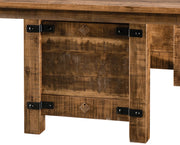 American-Made Orewood Trestle Table in Rough Sawn Wormy Maple