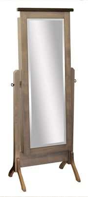 Amish Reclaimed Barn Wood Top Jewelry Cheval and Mirror