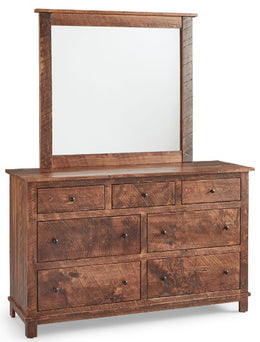Amish Flint 7 Drawer Dresser with Mirror