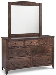 Amish Dover 7 Drawer Dresser with Mirror
