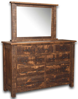 Amish Glacier Rustic 9-Drawer Dresser with Mirror in Rough Sawn Brown AmishOutletStore Amish Glacier Rustic 9-Drawer Dresser with Mirror in Rough Sawn Brown AmishOutletStore