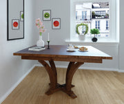Amish Acorn Single Pedestal Butterfly Leaf Table