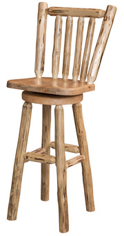 Amish Blue Ridge Rustic Pine Pub Chair with Swivel