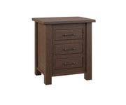 Amish Early American Rustic 3-Drawer Nightstand in Rustic Cherry