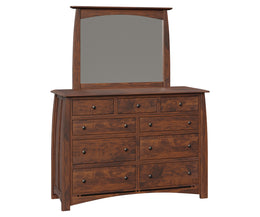 Amish Boulder Creek 9 Drawer Dresser with Mirror